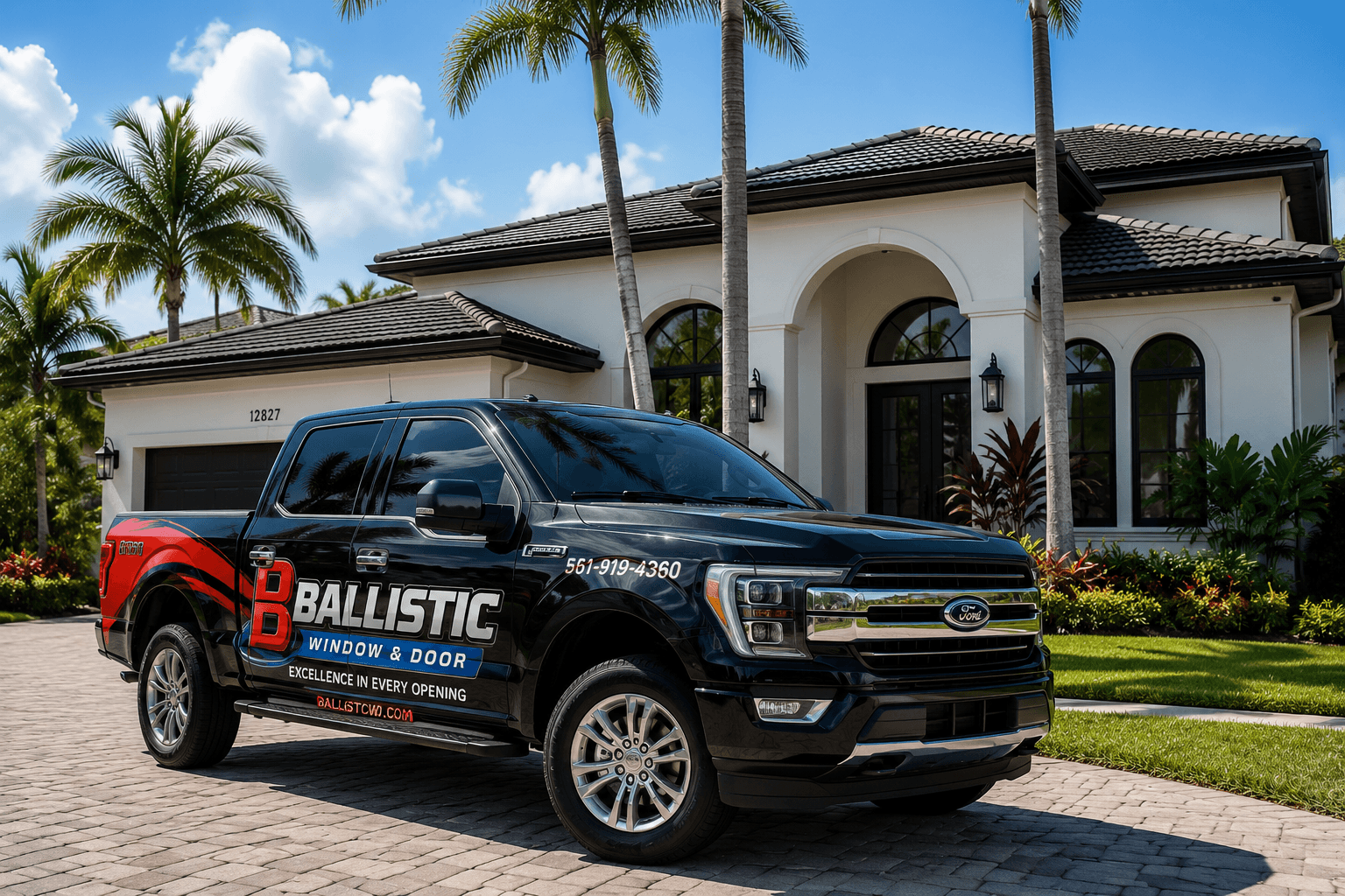 Ballistic Window and Door branded truck